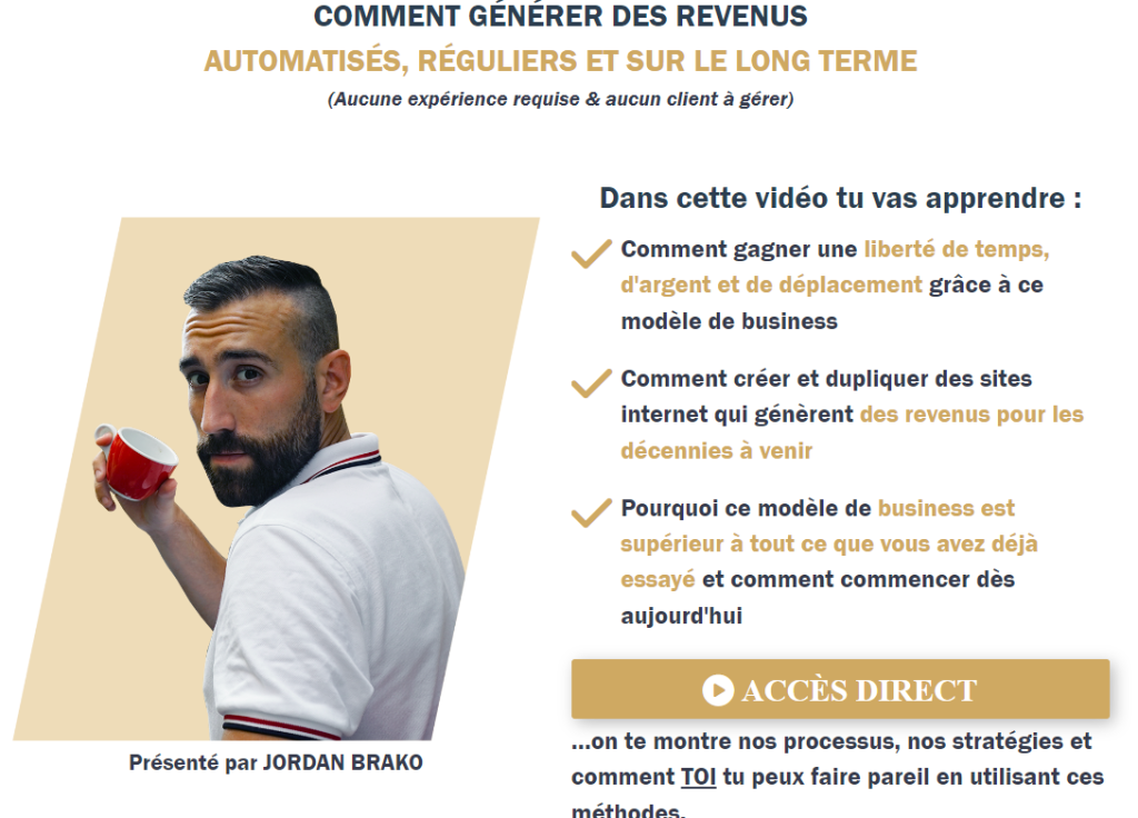 Affiliation Ninja - page de présentation de la formation